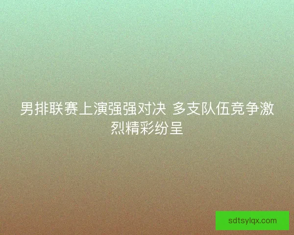 男排联赛上演强强对决 多支队伍竞争激烈精彩纷呈 男排联赛上演强强对决 多支队伍竞争激烈精彩纷呈