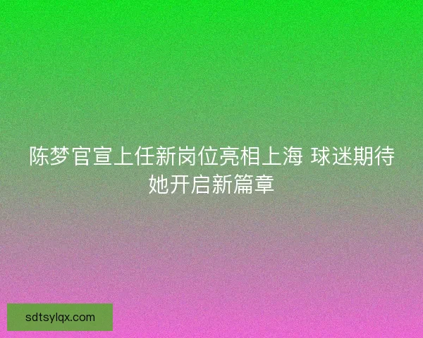 陈梦官宣上任新岗位亮相上海 球迷期待她开启新篇章