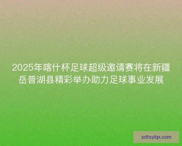 2025年喀什杯足球超级邀请赛将在新疆岳普湖县精彩举办助力足球事业发展